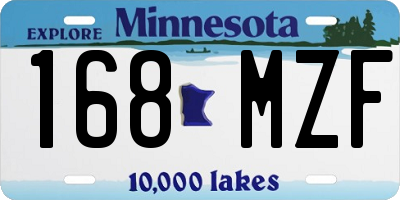 MN license plate 168MZF