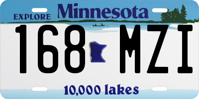 MN license plate 168MZI