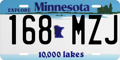 MN license plate 168MZJ