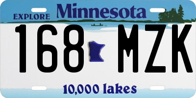 MN license plate 168MZK