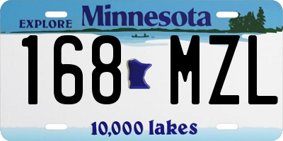 MN license plate 168MZL