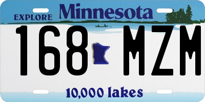 MN license plate 168MZM