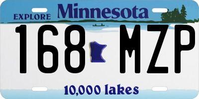 MN license plate 168MZP