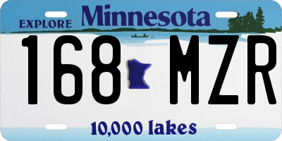 MN license plate 168MZR