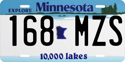 MN license plate 168MZS