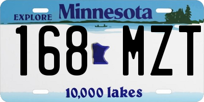 MN license plate 168MZT