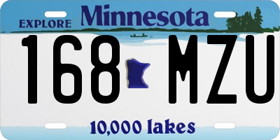 MN license plate 168MZU