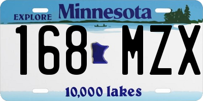 MN license plate 168MZX