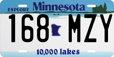 MN license plate 168MZY
