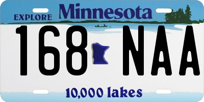 MN license plate 168NAA
