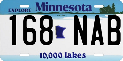 MN license plate 168NAB