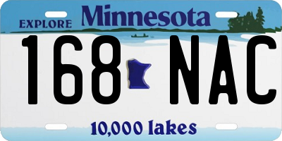 MN license plate 168NAC