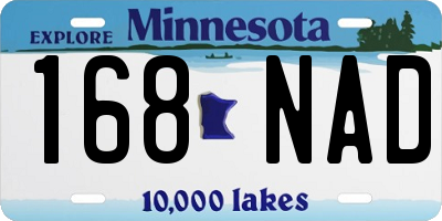 MN license plate 168NAD