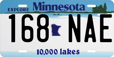 MN license plate 168NAE