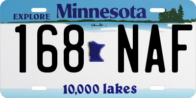 MN license plate 168NAF