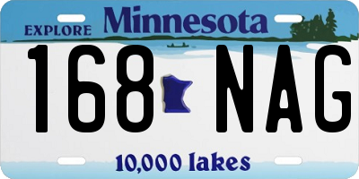 MN license plate 168NAG