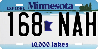 MN license plate 168NAH