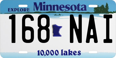 MN license plate 168NAI