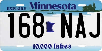 MN license plate 168NAJ