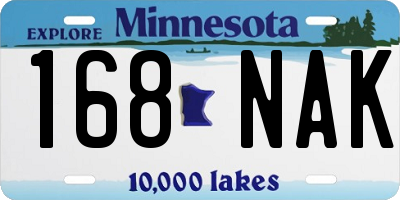 MN license plate 168NAK