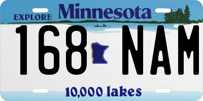 MN license plate 168NAM