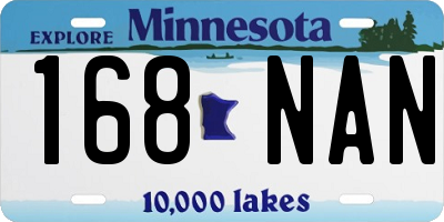 MN license plate 168NAN