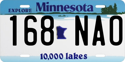 MN license plate 168NAO
