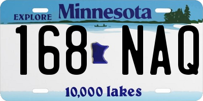 MN license plate 168NAQ