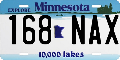 MN license plate 168NAX