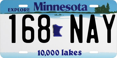 MN license plate 168NAY
