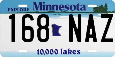 MN license plate 168NAZ