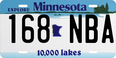 MN license plate 168NBA