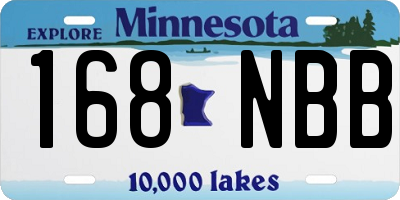 MN license plate 168NBB