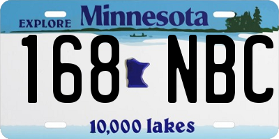 MN license plate 168NBC