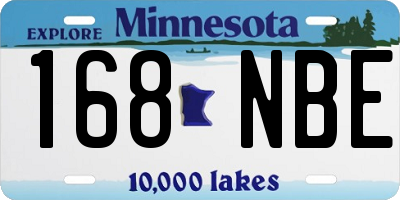 MN license plate 168NBE