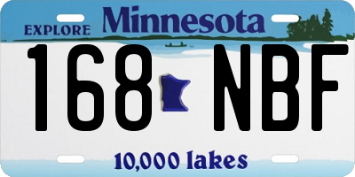 MN license plate 168NBF