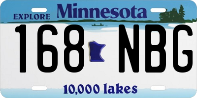 MN license plate 168NBG