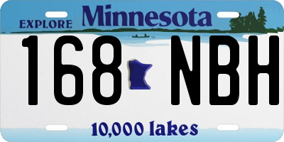 MN license plate 168NBH