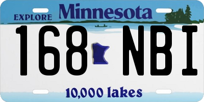 MN license plate 168NBI