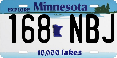 MN license plate 168NBJ