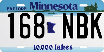 MN license plate 168NBK