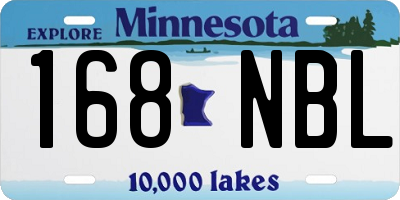 MN license plate 168NBL