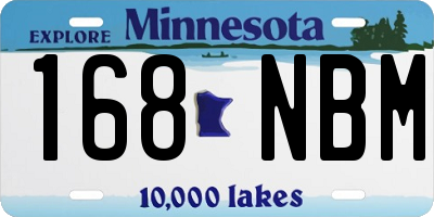 MN license plate 168NBM