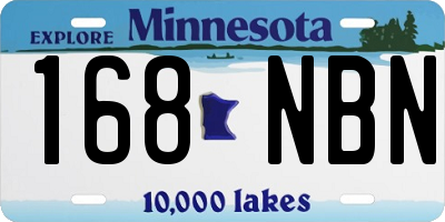 MN license plate 168NBN