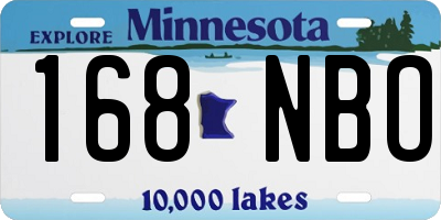 MN license plate 168NBO