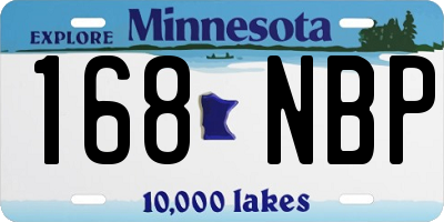 MN license plate 168NBP