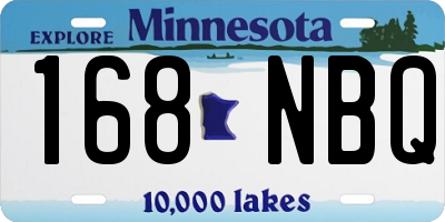 MN license plate 168NBQ