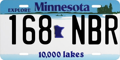 MN license plate 168NBR