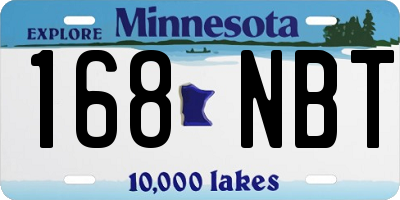 MN license plate 168NBT