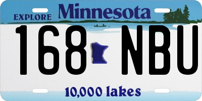 MN license plate 168NBU
